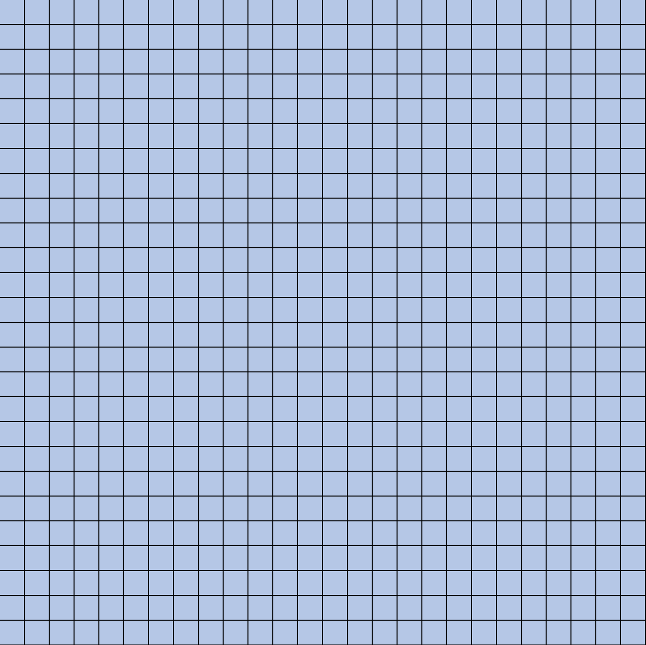 Grid of 26x26 squares