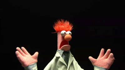 Beaker from muppets panicking